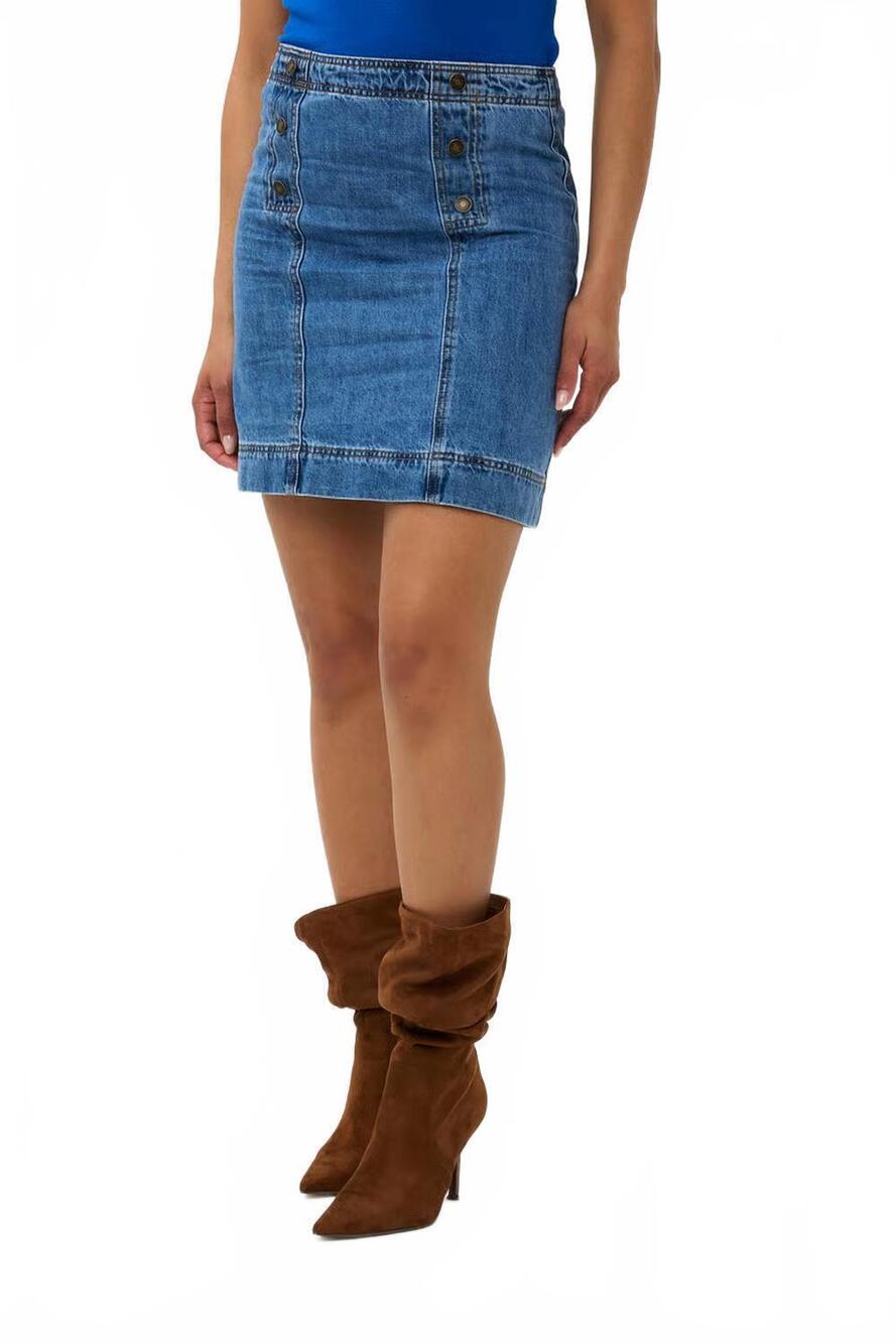 NEW ESQUALO lennox button detail denim skirt in blue